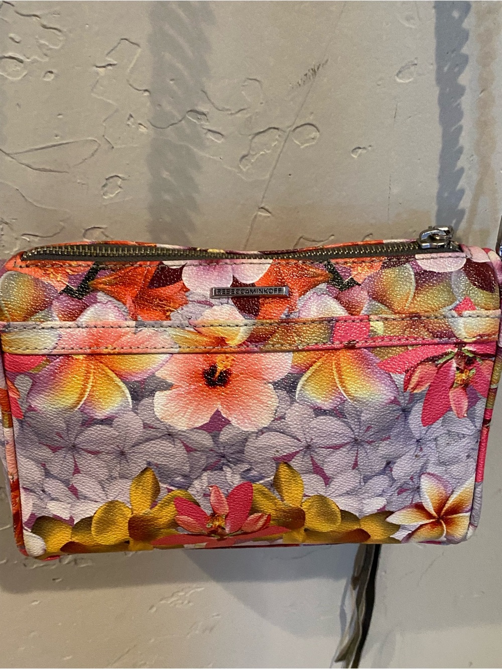 Rebecca Minkoff EUC Floral Crossbody Bag with chain detail strap & suede strap - Picture 6 of 11